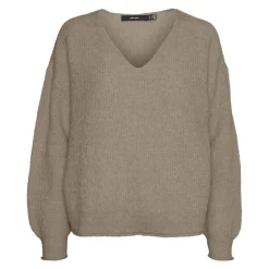 Best Pull Mili manches ballons col v en maille fine Femme Femme Pull, Gilet, Sweat