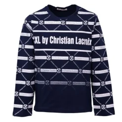 Outlet Pull motif rayures avec logo coton col rond Enfant Enfant Tee Shirt