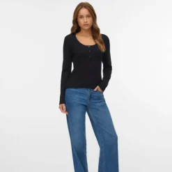 Hot Pull cotelé willow à boutons Femme Femme Pull, Gilet, Sweat