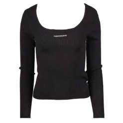 Hot Pull décolleté cotelé manches longues Femme Femme Pull, Gilet, Sweat