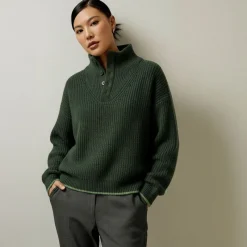 Online Pull sierra col montant à boutons Femme Femme Pull, Gilet, Sweat