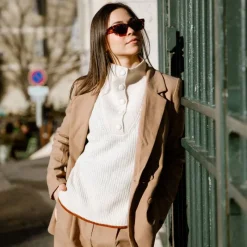 Best Pull sierra col montant à boutons Femme Femme Pull, Gilet, Sweat