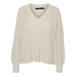 Clearance Pull zia vert gris col V manches longues Femme Femme Pull, Gilet, Sweat