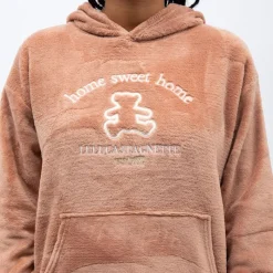 Discount Pyjama polaire à capuche avec broderie Femme Femme Lingerie De Nuit