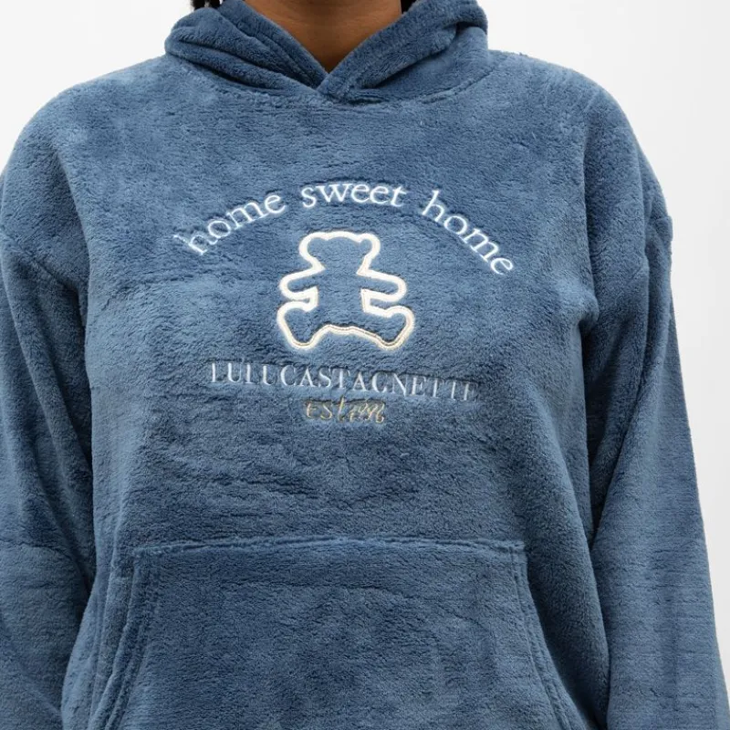 Outlet Pyjama polaire à capuche avec broderie Femme Femme Lingerie De Nuit