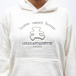 Sale Pyjama polaire à capuche avec broderie Femme Femme Lingerie De Nuit