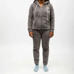 Clearance Pyjama polaire à capuche zippé Femme Femme Lingerie De Nuit