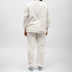 Online Pyjama polaire doux col rond pantalon regular Femme Femme Lingerie De Nuit