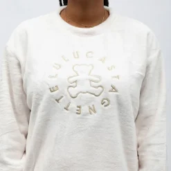 Online Pyjama polaire doux col rond pantalon regular Femme Femme Lingerie De Nuit