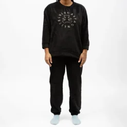 Sale Pyjama polaire doux col rond pantalon regular Femme Femme Lingerie De Nuit