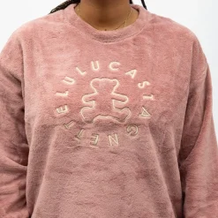 Hot Pyjama polaire doux col rond pantalon regular Femme Femme Lingerie De Nuit