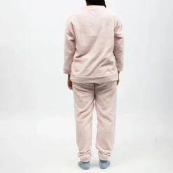 Online Pyjama polaire doux col rond pantalon regular Femme Femme Lingerie De Nuit