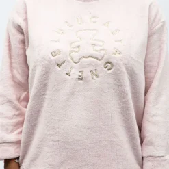 Online Pyjama polaire doux col rond pantalon regular Femme Femme Lingerie De Nuit