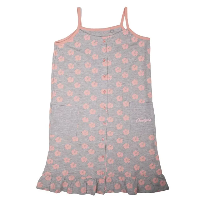 Online Robe à bretelles à fleurs boutons devant Enfant Enfant Jupe, Robe