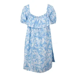 Robe bicolore courte col élastique bleu Rociel manches courtes Femme Femme Jupe, Robe