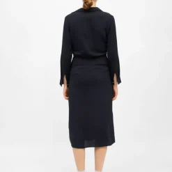 Sale Robe bleu marine rheda col V Femme Femme Jupe, Robe