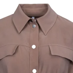 Robe chemise à clips avec ceinture nocciola Femme Femme Jupe, Robe