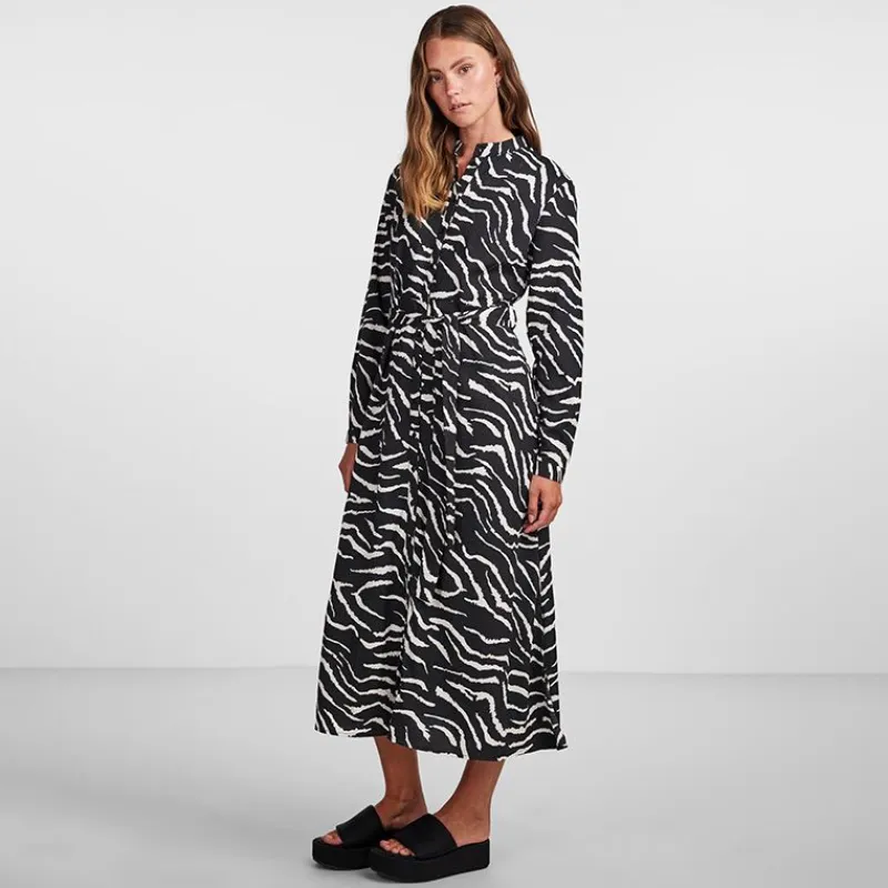 Sale Robe chemise longues imprimé animalier blanc et Femme Femme Jupe, Robe