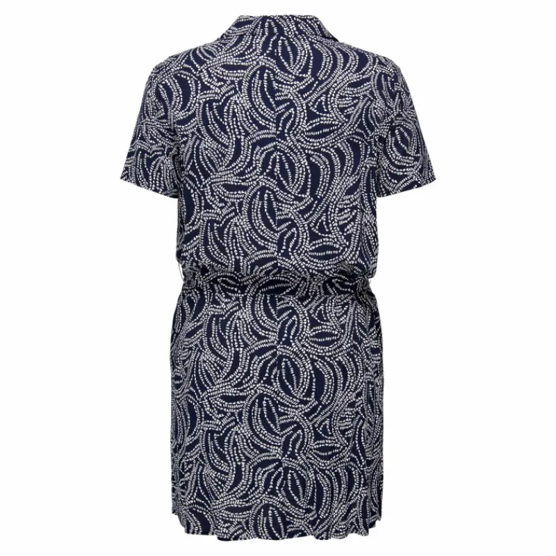 Sale Robe chemise manches courtes cordon boutons Femme Femme Jupe, Robe