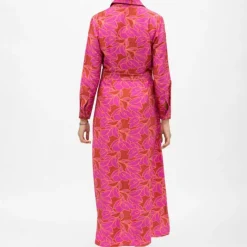 Best Robe chemise marron à fleurs s longue avec ceinture romane Femme Femme Jupe, Robe