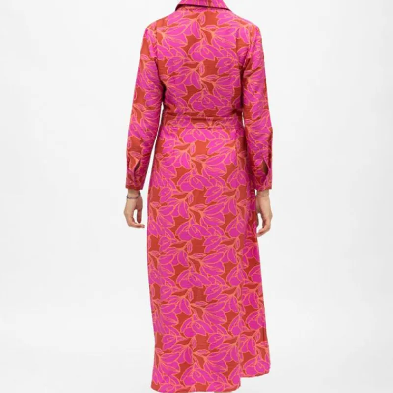 Best Robe chemise marron à fleurs s longue avec ceinture romane Femme Femme Jupe, Robe