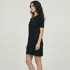 Discount Robe col polo maille fine col zippé doré meandre Femme Femme Jupe, Robe