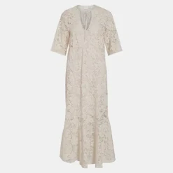 Hot Robe col v longue Nalina 3/4 Rosewater Femme Femme Jupe, Robe