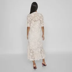 Hot Robe col v longue Nalina 3/4 Rosewater Femme Femme Jupe, Robe