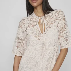 Hot Robe col v longue Nalina 3/4 Rosewater Femme Femme Jupe, Robe