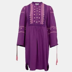 Clearance Robe coton purple lima avec broderie Femme Femme Jupe, Robe