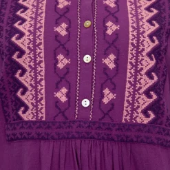 Clearance Robe coton purple lima avec broderie Femme Femme Jupe, Robe