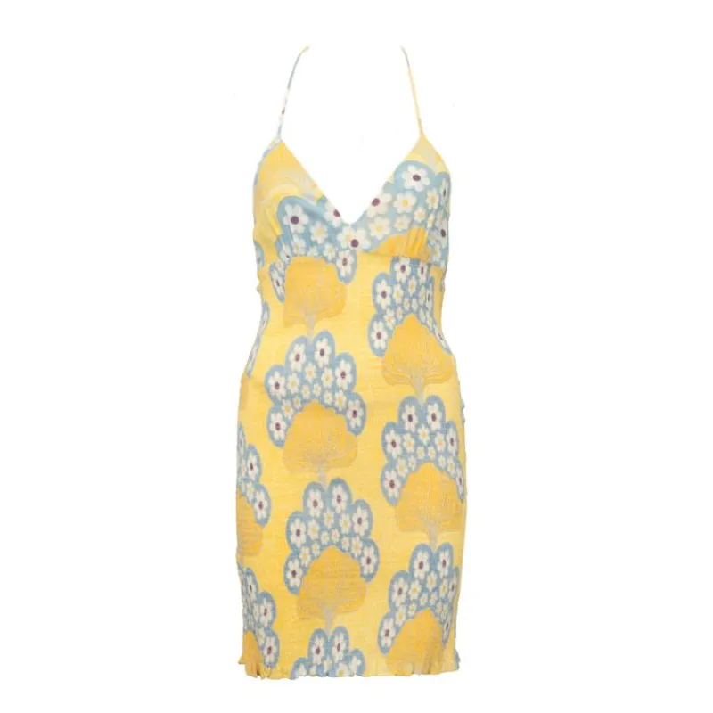 New Robe courte à bretelles letie dos nu imprimé fleurs Femme Femme Jupe, Robe