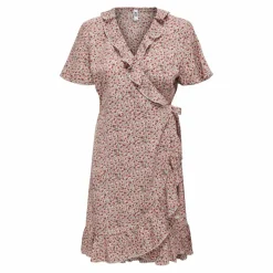 Hot Robe courte à volants cache coeur imprimé floral Femme Femme Jupe, Robe
