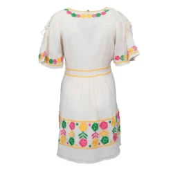Hot Robe courte avec broderie fleurie colorée clemence Femme Femme Jupe, Robe