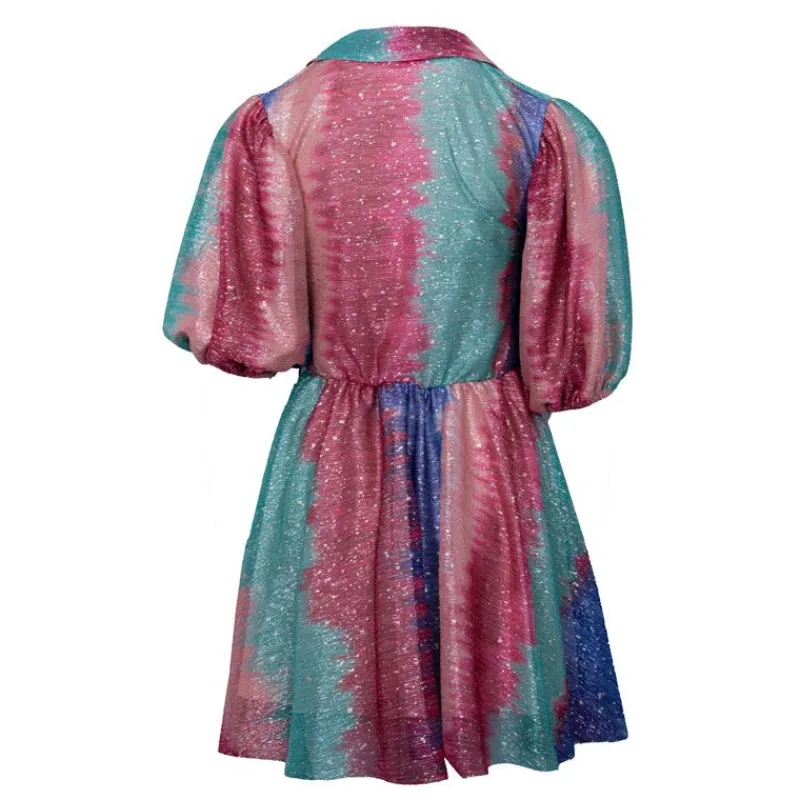 Robe courte coco arc en ciel à paillettes col v Femme Femme Jupe, Robe