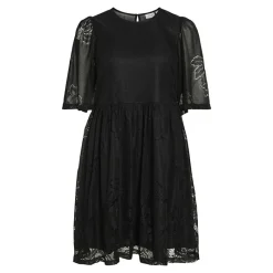 Hot Robe courte dentelle kayle manches 3/4 black Femme Femme Jupe, Robe