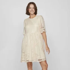 Online Robe courte dentelle kayle manches 3/4 black Femme Femme Jupe, Robe