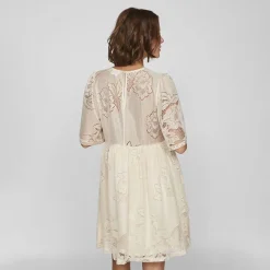 Online Robe courte dentelle kayle manches 3/4 black Femme Femme Jupe, Robe