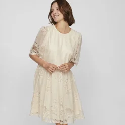 Online Robe courte dentelle kayle manches 3/4 black Femme Femme Jupe, Robe