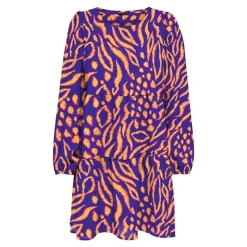 Clearance Robe courte droite col rond imprimée et orange Femme Femme Jupe, Robe