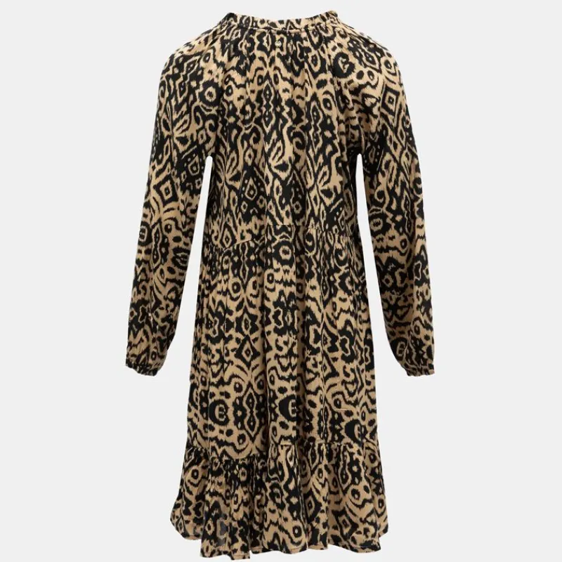 Sale Robe courte imprimée col V à volants Femme Femme Jupe, Robe