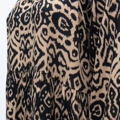 Sale Robe courte imprimée col V à volants Femme Femme Jupe, Robe