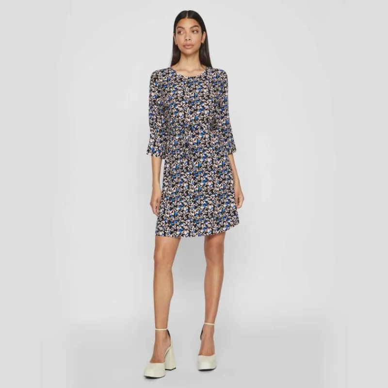 Outlet Robe courte manches 3/4 imprimée floral Femme Femme Jupe, Robe