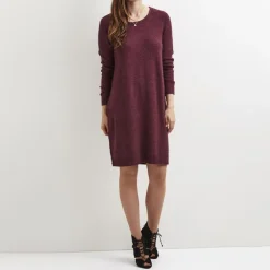 Hot Robe courte manches longues en fine maille Femme Femme Jupe, Robe