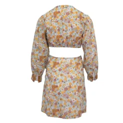 Online Robe courte marty décolletée fleuri à nouer Femme Femme Jupe, Robe