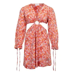 Discount Robe courte marty décolletée fleuri à nouer Femme Femme Jupe, Robe