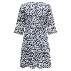 Hot Robe courte motif imprimée manches 3/4 Femme Femme Jupe, Robe