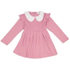 New Robe courte plissée col claudine blanc fille épaules à volants Enfant Enfant Jupe, Robe