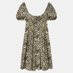 Robe easy joy manches bouffantes imprimé léopard Femme Femme Jupe, Robe