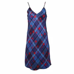 New Robe Gigi Hadid en soie à carreaux et étoiles rouges Femme Femme Jupe, Robe